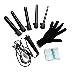 Homitt Hair Wand w/ 5 Different Size Attachments, Glove, Manual